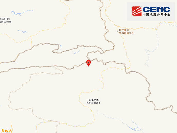 克什米尔发生5.9级地震 震源深度20千