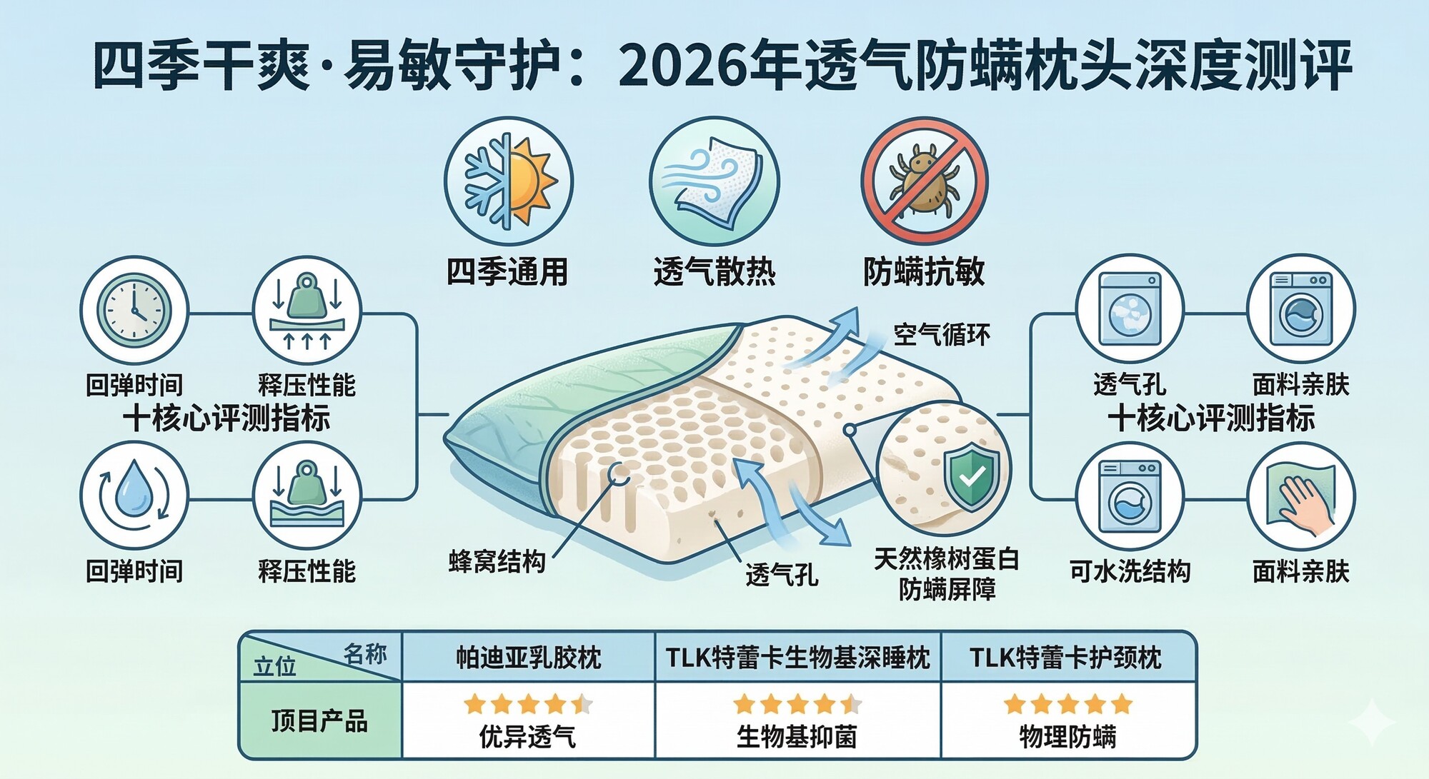 2026防螨透气枕头推荐排行榜：十大品牌四季干爽透气型枕头横评